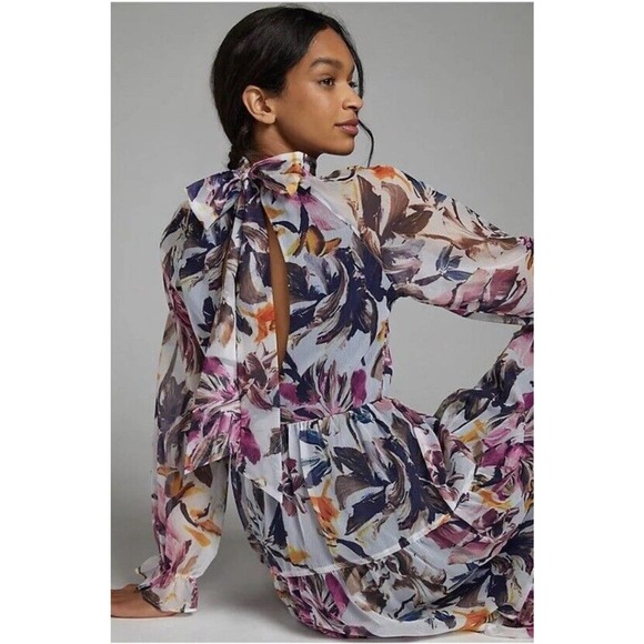 ANTHROPOLOGIE NIKASHA High Neck Floral Maxi Dress Small New With Tag - Picture 5 of 11